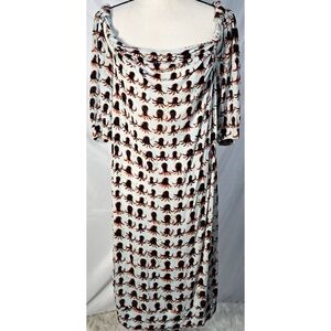 Tsumori Chisato Dress Blue Printed Graphic Octopus Jersey Knit Shift Japan